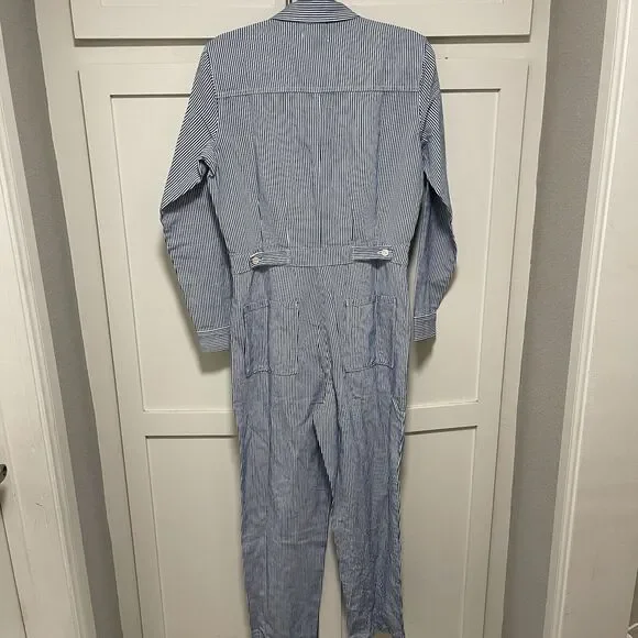 Outerknown S.E.A Suit Organic Cotton Linen Blend Striped Blue Coverall  Sz S NWT - Picture 12 of 12